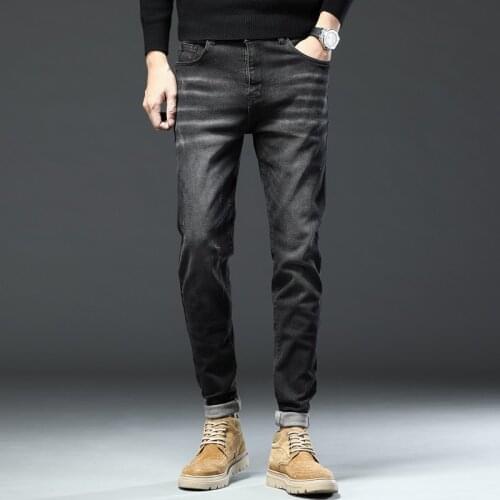 Mens Jeans casual cotton Denim straight cotton loose work long pants jeans blue black pants For 4 seasons TP8095