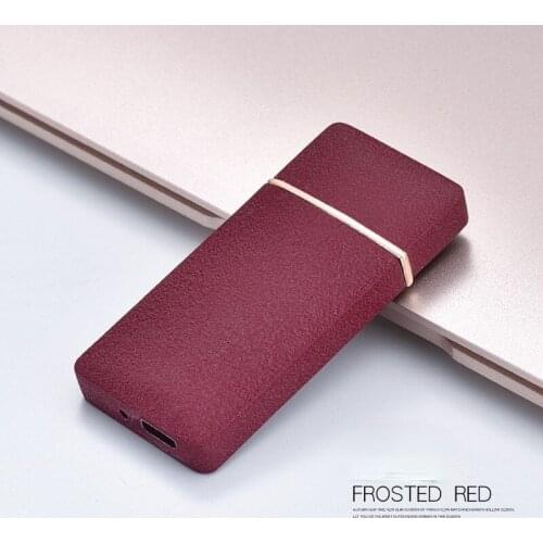 Heating Wire Lighter Creative Frosted Metal Double-sided Cigarette Lighter USB Rechargeable Lighter Smoking Accessories