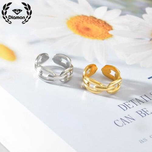 Diamon New Romantic 8mm Oval Shape Open Adjustable Ring Steel Couple Simple Woman Engagement Wedding Finger Man For Lovers Gift