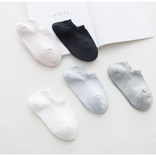 New Summer Cotton Solid Color Invisible Low Tube Womens Socks Casual Korean Style Ladies Sukka Cute Comfortable Breathable Sock