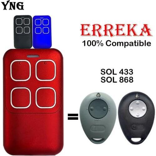 NEW ERREKA SOL 433 868 Door Remote Control Replacement ERREKA Garage Gate Remote Control 433mhz