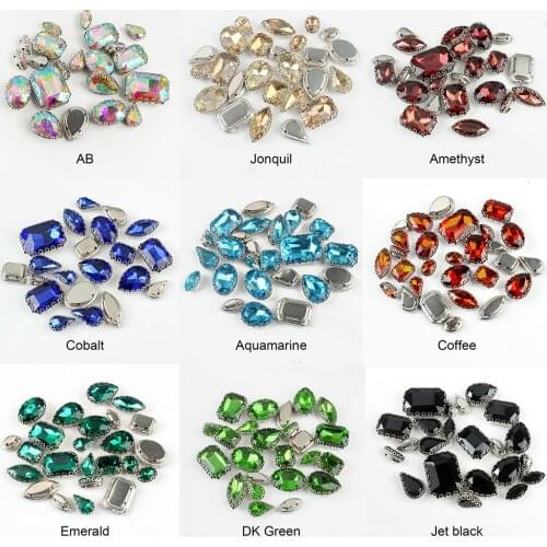 New Style Hemming Hand Sewn Rhinestone Mix Shape Glass Crystal Stone DIY Costume Decoration Rinestones