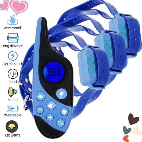L-668 Dog Training Collar Remote control Range1500ft Bark stopper Chargeable Waterproof Shock Vibration Sound backlight Pet Tool