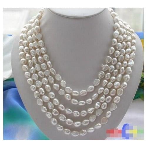 100" 11MM WHITE BAROQUE CULTURED PEARL NECKLACE