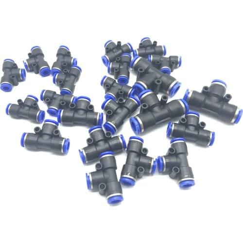 1 Set PE4 PE6 PE8 PE10 PE14 Pneumatic T Type One Touch Push In Quick Fittings