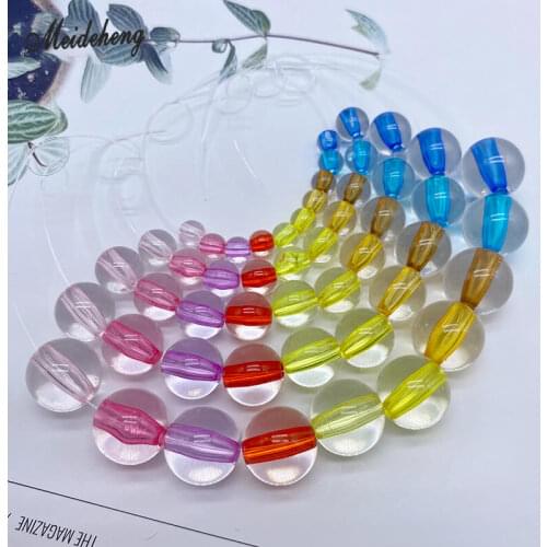 Acrylic Curtain Water Drop Round Beads in Beads for Jewelry Making Filling Transparent Through Hole Head Hairdress Accessory