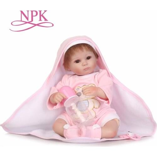 NPK 17 inch lifelike rebornbaby doll vinyl silicone realistic reborn bebe playing toys for kids Christmas Gift