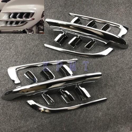 Radiator Vent SHARK GILLS WITH FAIRING TRIM For Honda Goldwing GL1800 2001-2010 Chrome Fairing Premier Shark Gills