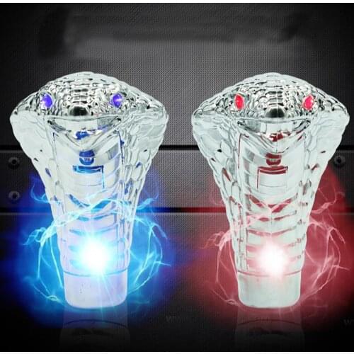 Bostar Universal Auto Car Manual Gear Shift Knob Stick Led Eyes Chrome Cobra Snake Cool Shift Lever For BMW Toyota Honda