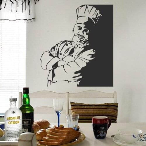 Removable Chef Restaurant Kitchen Wall Sticker Room Decor DIY Decal Mural Art Kitchen Wall Paper A-112