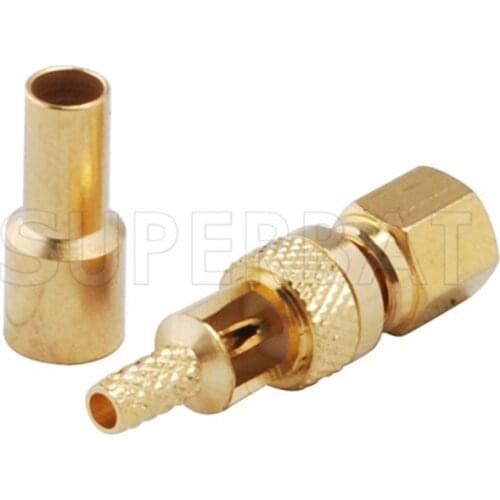 Superbat 10pcs SMC Crimp Plug Male Straight for LMR100 RG316 RF Connector