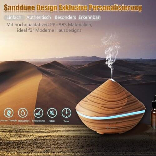 500 ml Sand Dune Shape Wood Grain Aromatherapy Essential Oil Diffuser Aroma Ultrasonic Air Humidifier for Car Room Home Office
