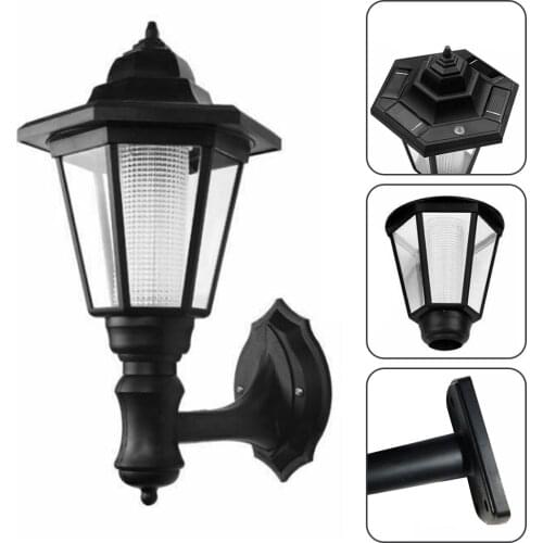2pcs/set Waterproof Wall Mount Solar Lights Outdoor Pathway Gate Bright White Hexagon Wall Light Automatic Induction Garden Lamp