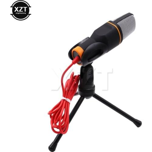 High Quality 3.5mm Audio Wired Stereo Condenser For PC Chatting Singing Karaoke Laptop SF-666 Microphone With Holder Stand Clip