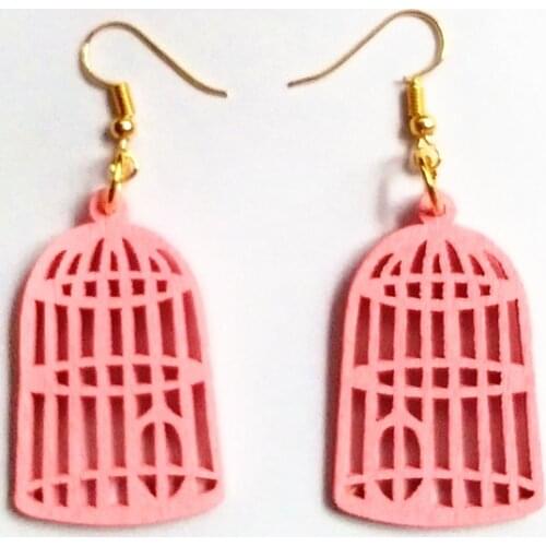 Wood Love Bird House Earrings Women Drop Earrings Fashion Jewelry Eardrop Personality Hollow Hoop Earrings