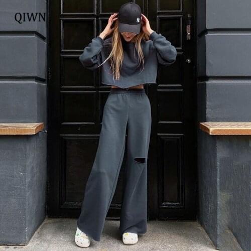 Fashion Casual Sweatshirt and Pant 2 Piece Set Long Sleeve Fall Outfits Women Sets Tracksuit Streetwear Solid