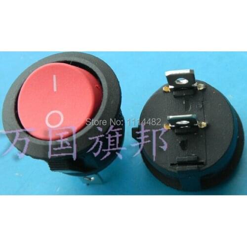 100pcs 6A 250V diameter:20mm 2P circle Switch Ship switch red key Cheap and Hight-quality