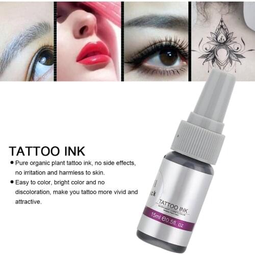 15ML Safe Professional Microblading Tattoo Ink Long Lasting Eyeliner Eyebrow Plant Tattoo Pigment Ink For Body Beauty Tattoo Art