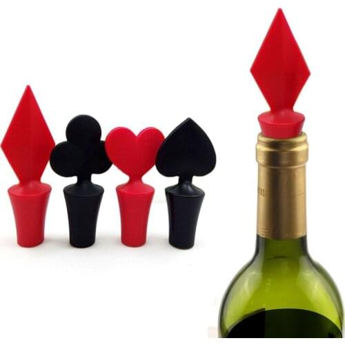 150pcs Poker Shaped Wine Bottle Stopper Silicone Bar Tools Preservation Wine Stoppers Kitchen Wine Champagne Stopper ZA0384