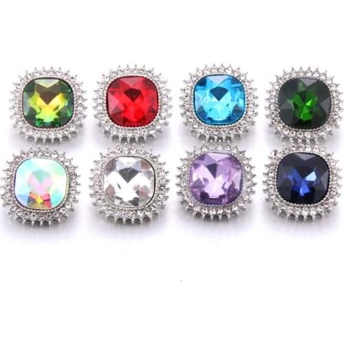 2019 New 10pcs/lot High Quality 18mm Fashion Snap Button Bracelet Charm Rhinestone Button ginger Crystal Snaps Jewelry