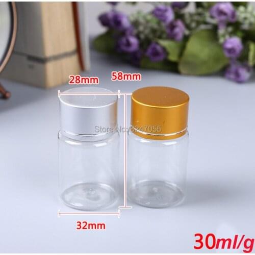 30ML Clear Empty Capsules Packing Bottle, High Quality PET Plastic Tablets Refillable Container, Portable Medical Pills Package
