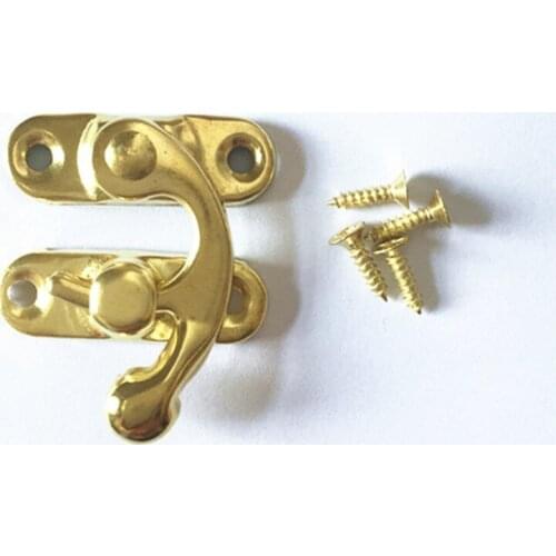 50pcs/lot 29 * 33mm packaging accessories dark wooden box buckle clasp / small shackle / lock horns, golden yellow