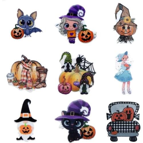 Halloween Pumpkin Owl Acrylic Craft Supplies Flat Back Custom Planar Resins DIY Hair Bows Phone Decorations,5Yc17477