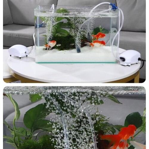 Aquarium Air Pump Mini Silent Compressor Single Dual Outlet Oxygen Pump Fish Tank Aquariums Accessories