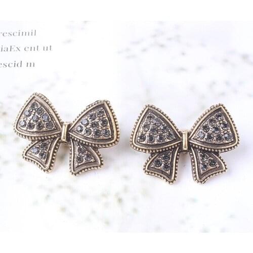 5PCS Diamond Bowknot Retro Alloy Material DIY Hair Accessories Half Face Flower Plate Buckle Jewelry Accessories