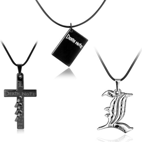 Anime Death Note L Metal Necklace Figure Toys MisaMisa Model Doll Alloy Notebook Ryuuku Necklaces Pendants Cosplay Accessories
