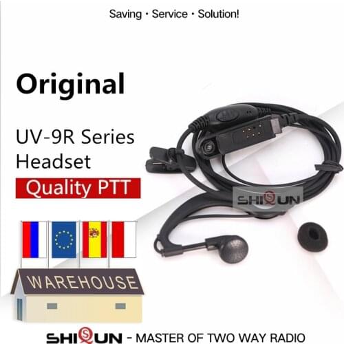 Baofeng PTT Acoustic Headset for UV-9R UV-XR UV-9R Plus BF-9700 BF-A58 UV-5S GT-3WP BF-A58 UV-5R WP Walkie Talkie Earpiece Mic