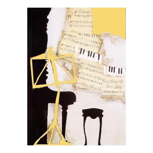 Free shipping home wall art decoration pictures pastoral sheet music set oil painting canvas prints printed on canvas