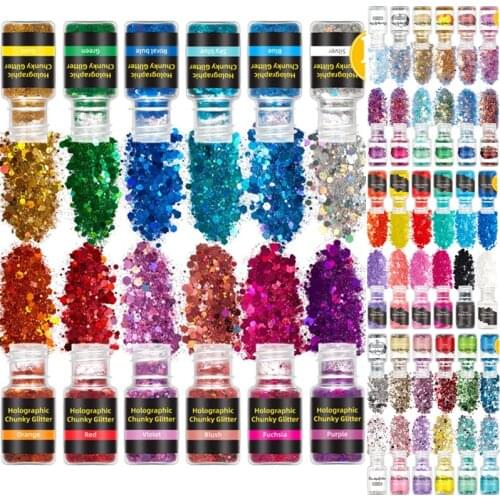 12 Bottles Mix Mini Sequin Glitter Used For Jewellery Making Nail Art DIY Or UV Epoxy Silicone Resin Mold Filling Material Tool