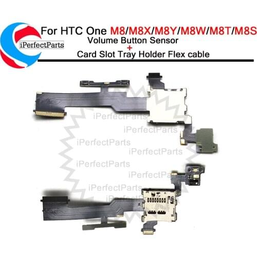 For HTC One M8 M8X M8Y M8W M8T M8S Volume Button Sensor and SD Memory Card Slot Tray Holder Flex Cable freeshipping