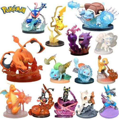 Pokemon Greninja Bulbasaur Blastoise Charizard Squirtle Charmander Eevee Vulpix Litten Cubone Lucario Action Figures Kids Gift