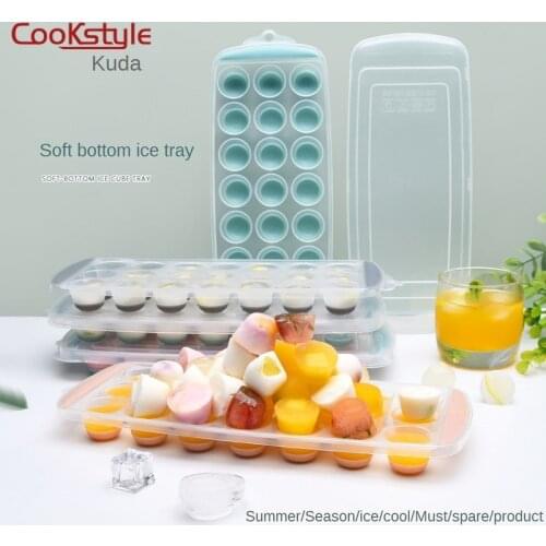 DIY Soft Bottom Ice Tray Mold with Lid, Easy To Clean and Easy To Release Ice Box Ice Cream Mold Ice Maker Mold Ice Cube