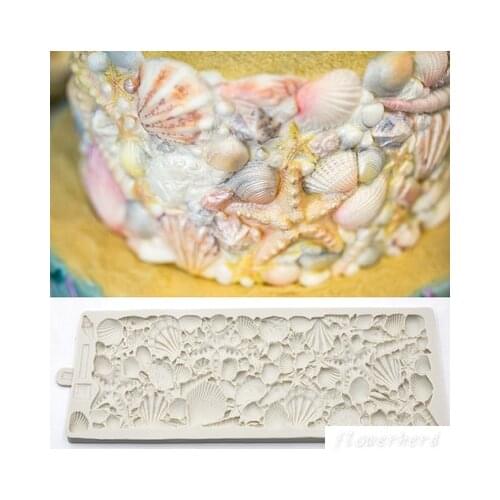 Sugar Shells Mould DIY Wedding Birthday Cake Mold Fondant Molds Silicone Molds for 3D Crafts Cake Decorating Tools