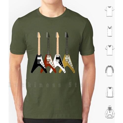 A Handful Of Vees T Shirt DIY Cotton Big Size S-6xl Guitar Rock Flying V Metal Music