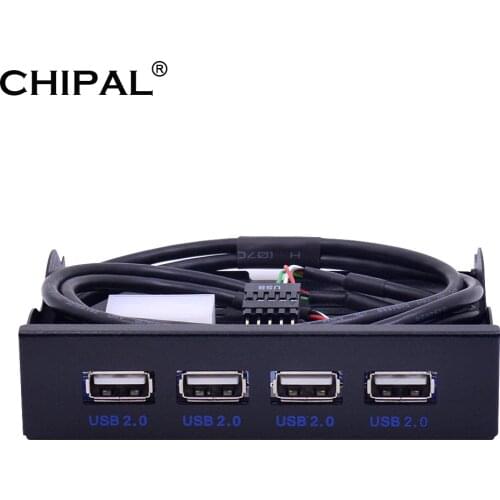 CHIPAL 4 Ports USB 2.0 Hub USB2.0 Adapter PC Front Panel Expansion Bracket with 10Pin Cable For Desktop 3.5 Inch FDD Floppy Bay
