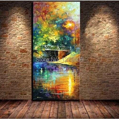 Canvas painting Handpainted Modern Cuardros decoraWall Art Picture Beautiful Scenery Knife Oil Painting Abstraction Hang Picture