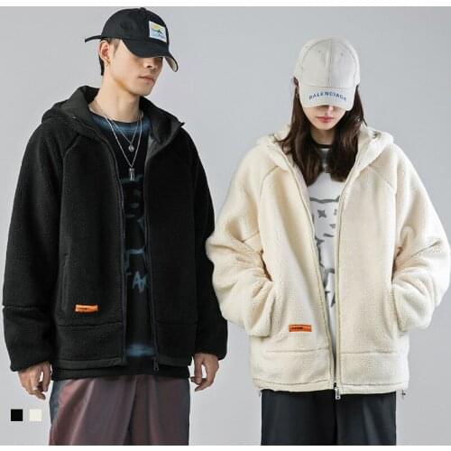 Hip Hop Jackets Mens Harajuku Casual Women Coats Unisex Fleece Cardigan Sports Outdoor Coat Warm Camping Loose Enlarged Jacket
