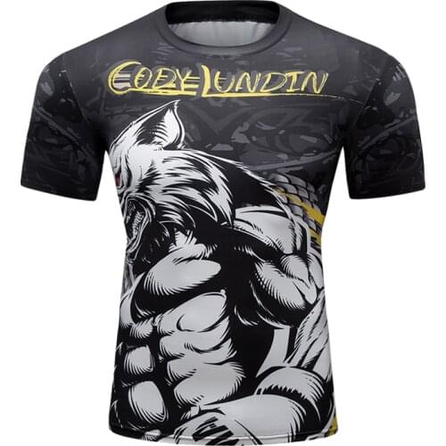 Cody Lundin Summer Sportswear Custom Design Sublimation Cool Style Rash Guard Short Sleeve BJJ t-shirt