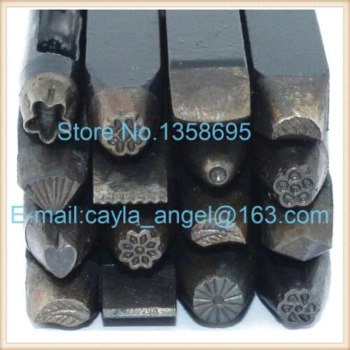 Metal Anvil Assorted Punches for Jewelry Punches Carved Flower Temporarily Golden Chisel Jewelry Tools and Equipment for DIY
