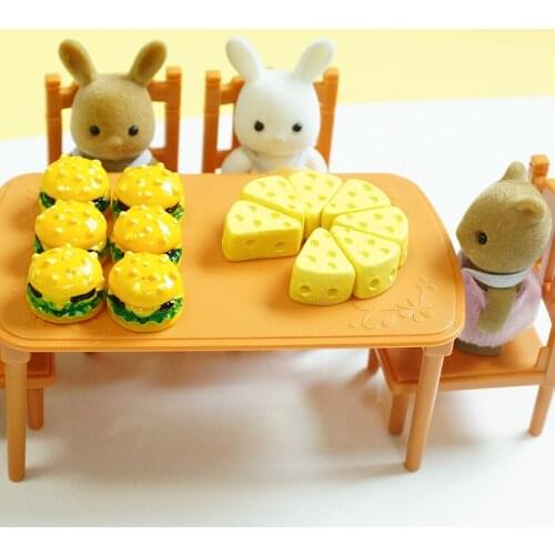 Forest Animal Family 1:12 Dollhouse Decoration Simulation Food Burger Cheese Mini Christmas Gifts Cute Dolls DIY Phone Case Gift