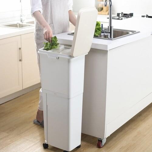 Trash Can Bathroom Home Garden Compost Garbage Bag Holder Recycling Bin Waste Trash Can Poubelle De Cuisine Litter Bin BA60LJ