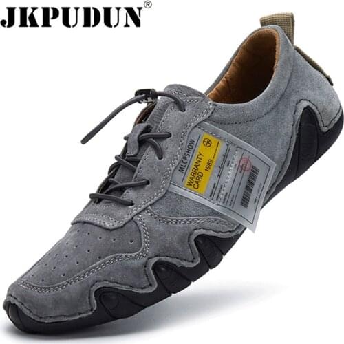 Men Casual Shoes Leather Fashion Men Sneakers Handmade Breathable Mens Loafers Moccasins Luxury Brand Boat Shoes Lightweight