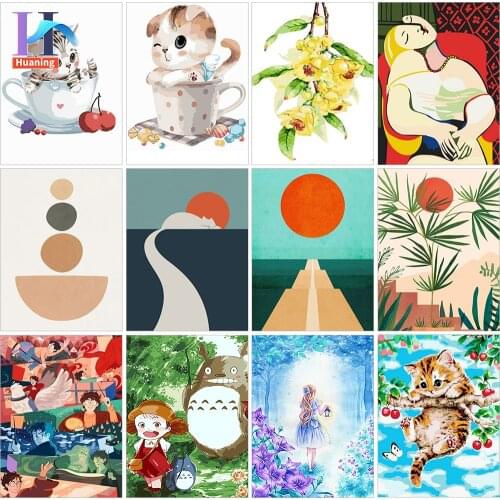 Acrylic Paint By Numbers Kits Modern illustration Oil Painting For Adults DIY On Canvas Drawing Coloring By Numbers Decor Art