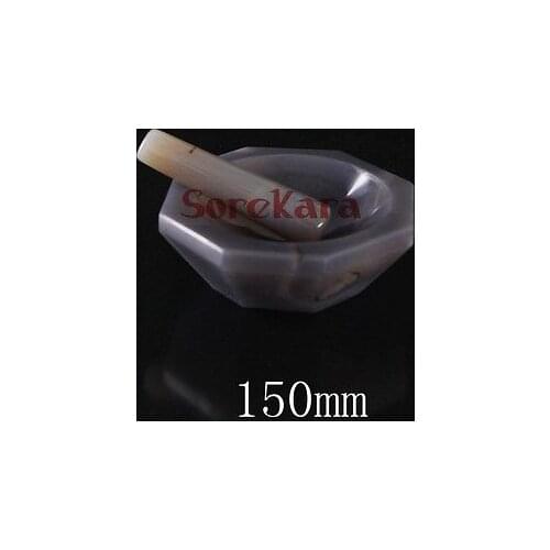 150mm Agate Mortar and Pestle Mixing Grinding Bowl Set Lab Kit Tools Agate Stone Mortar