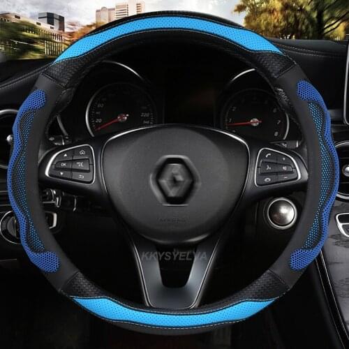 For Renault Clio 2 3 4 5 Car Steering Wheel Cover 37-38CM Non-slip Microfiber Leather Auto Accessories