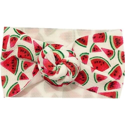Newborn Top Knot Headband Baby Turban Headbands For Kids Girls Watermelon Rainbow Striped Head Band Hair Accessories